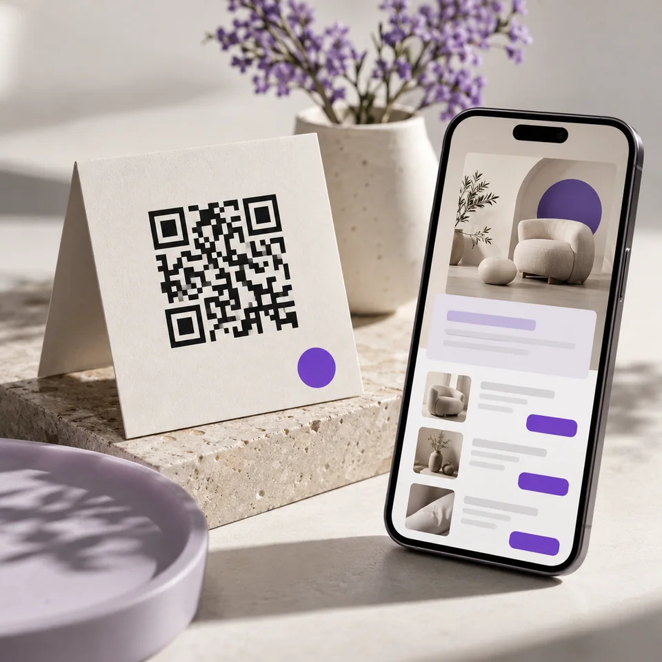 Иллюстрация bogema lab: QR-код на сайт: главное находится после сканирования